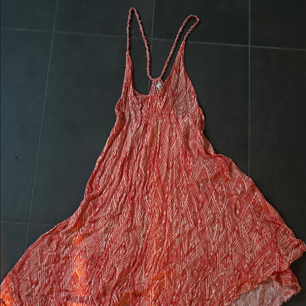 Free People Asymmetrical Dress in Red and White